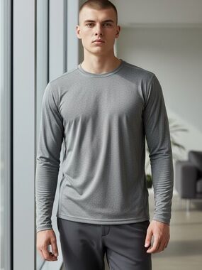 All In Motion Activewear Gray Long Sleeve Pullover Crewneck Top